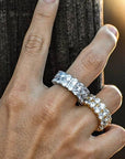 Anillo Tennis Doble Fila Silver Ice