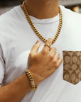 Brazalete Cuban Link Gold 12mm