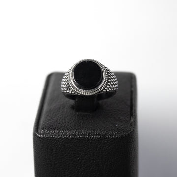 Anillo Gema Negra Circular