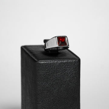Anillo Gema Roja Cuadrada 3.0