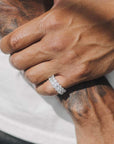 Anillo Tennis Doble Fila Silver Ice