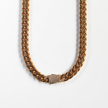 Cadena Cubana Link Miami Gold 12mm