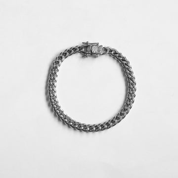 Brazalete Cuban Miami Silver 9mm