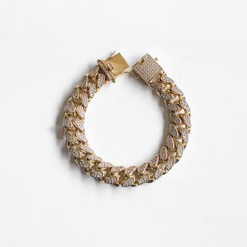 Brazalete Ice Cuban Dorado 15mm