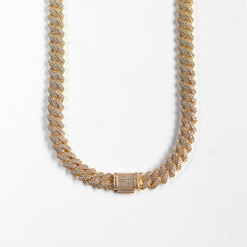 Cuban Prong Miami Gold Ice 14mm