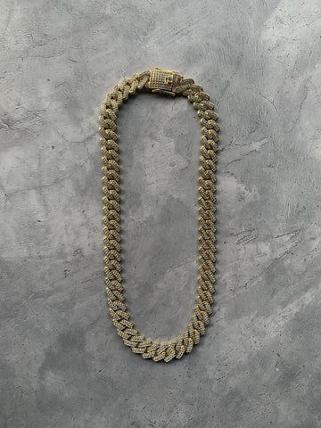 Cadena Cuban Basic Prong Gold 18k