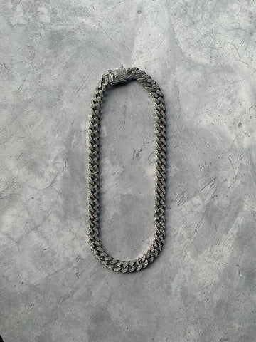 Cadena Cuban Miami Basic 12mm Silver 18k