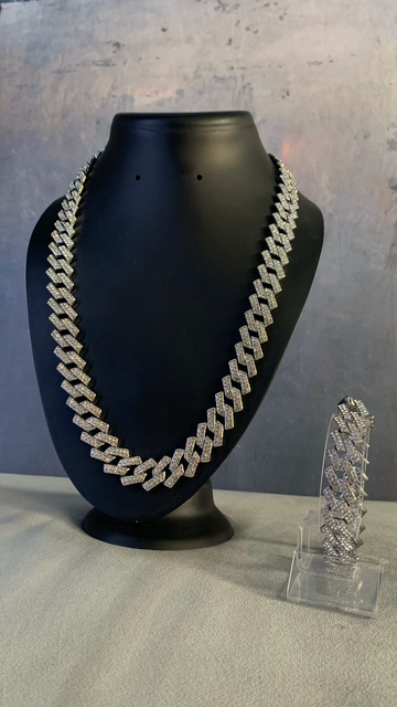 Set Cadena y Brazalete Cuban Miami 18k