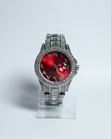 Reloj Iced Red Silver 18k