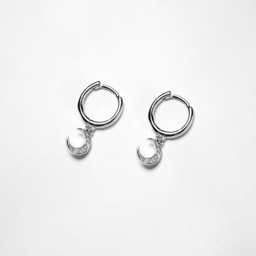 Aretes Luna iced silver