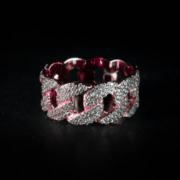 Anillo Cuban Link Ice Gold Rose