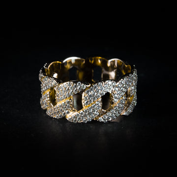 Anillo Cuban Link Ice Gold