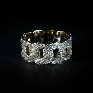 Anillo Cuban Link Ice Silver