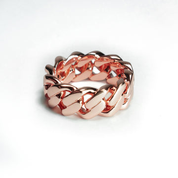 Anillo Cuban Link Gold Rose