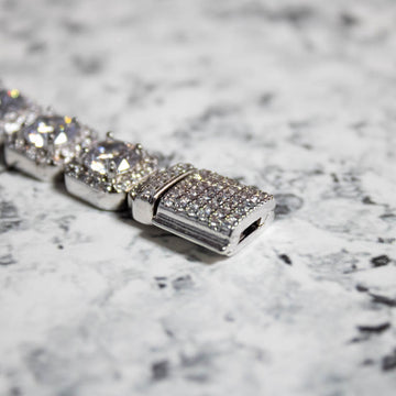 Brazalete Cuban Tennis Silver White 18k