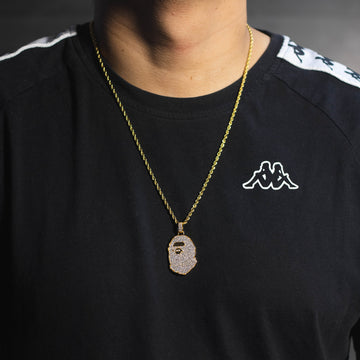 Cadena Bape Pendant Gold 18k