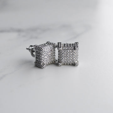 Arete Cuadrado Silver Iced 18k