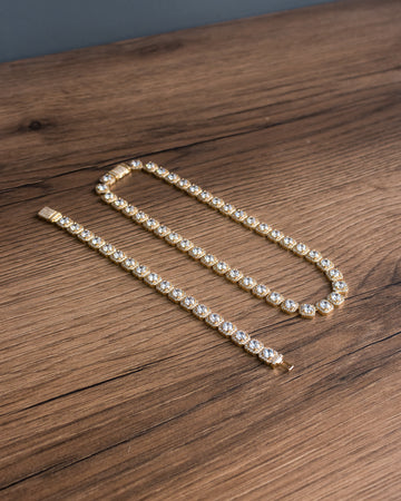 Set Cadena y Brazalete Cuban Tennis Gold 18k