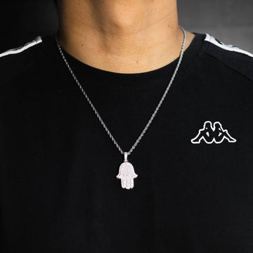 Cadena Mano De Fatima Silver Ice 18k