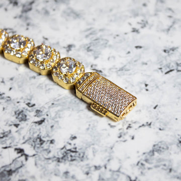 Brazalete Cuban Tennis Gold 18k