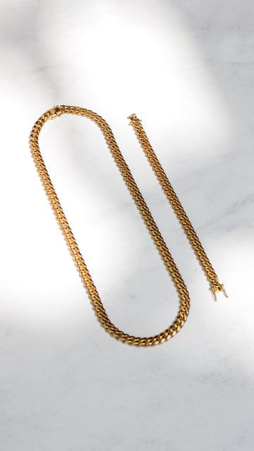 Set Cuban Link Gold 8mm