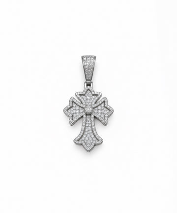 Dije Cruz Gothic Ice Plata 925 Moissanita