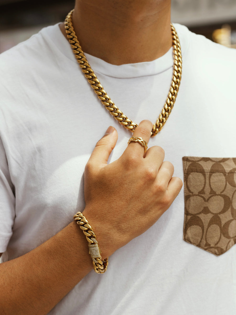 Brazalete Cuban Link Gold 12mm