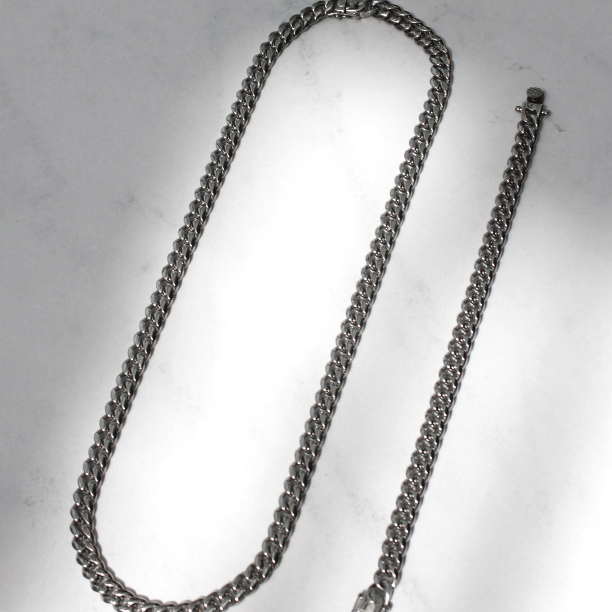 Set Cuban Link 8mm Silver