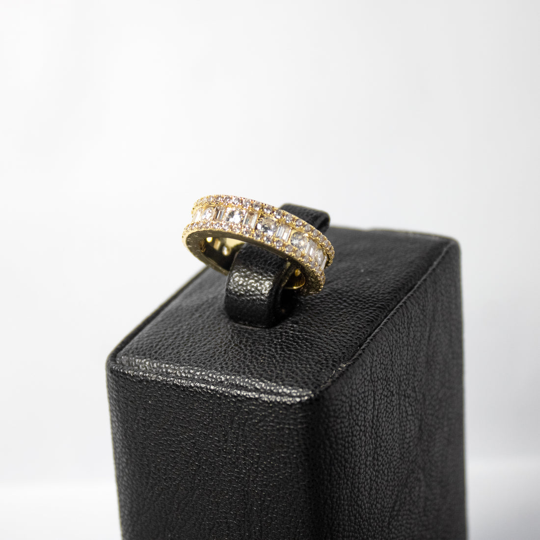 Anillo Tennis Gold Plata 925