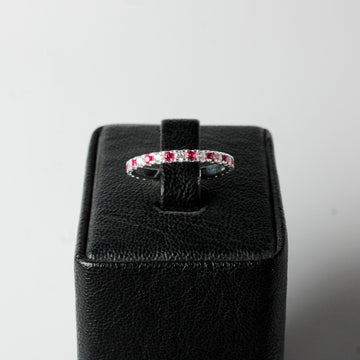 Anillo Mini cuban tennis Doble color Plata 925