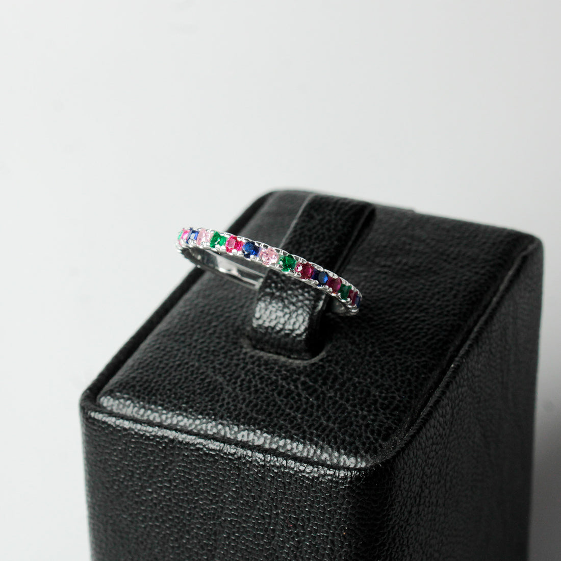 Anillo Mini cuban tennis Multicolor Plata 925 2.0