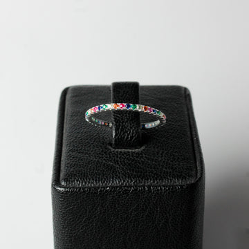 Anillo Mini cuban tennis Multicolor Plata 925
