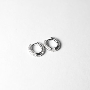 Aretes argolla Iced Silver 18k
