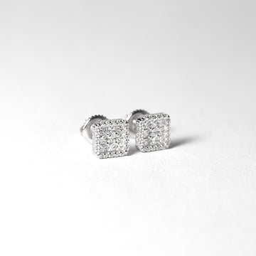 Aretes mini cuadrados Plata 925