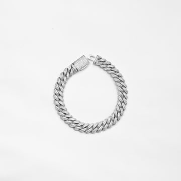 Brazalete Cuban Miami Silver 10mm