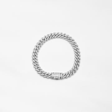 Brazalete Cuban Prong Silver 8mm