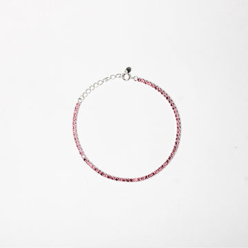 Brazalete Tennis Pink 2mm Plata 925 2.0