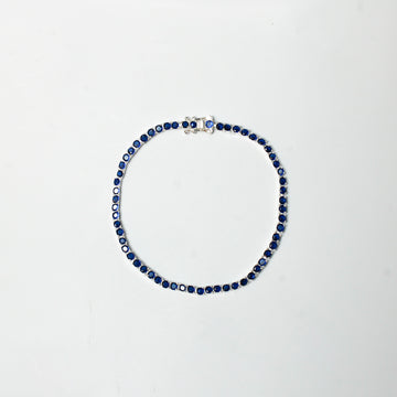 Brazalete Tennis Blue Circular 3mm Plata 925