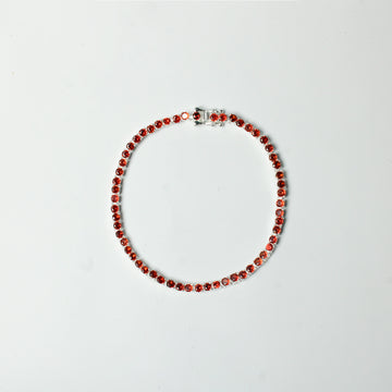 Brazalete Tennis Red Circular 3mm Plata 925