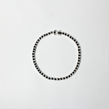 Brazalete Tennis Black Cuadrado 3mm Plata 925