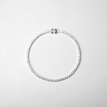 Brazalete Tennis Silver 4mm Plata 925