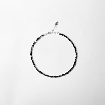 Brazalete Tennis Black 3mm Plata 925
