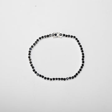Brazalete Tennis Black Circular 3mm Plata 925