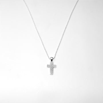 Cadena Cruz Ice Plata 925