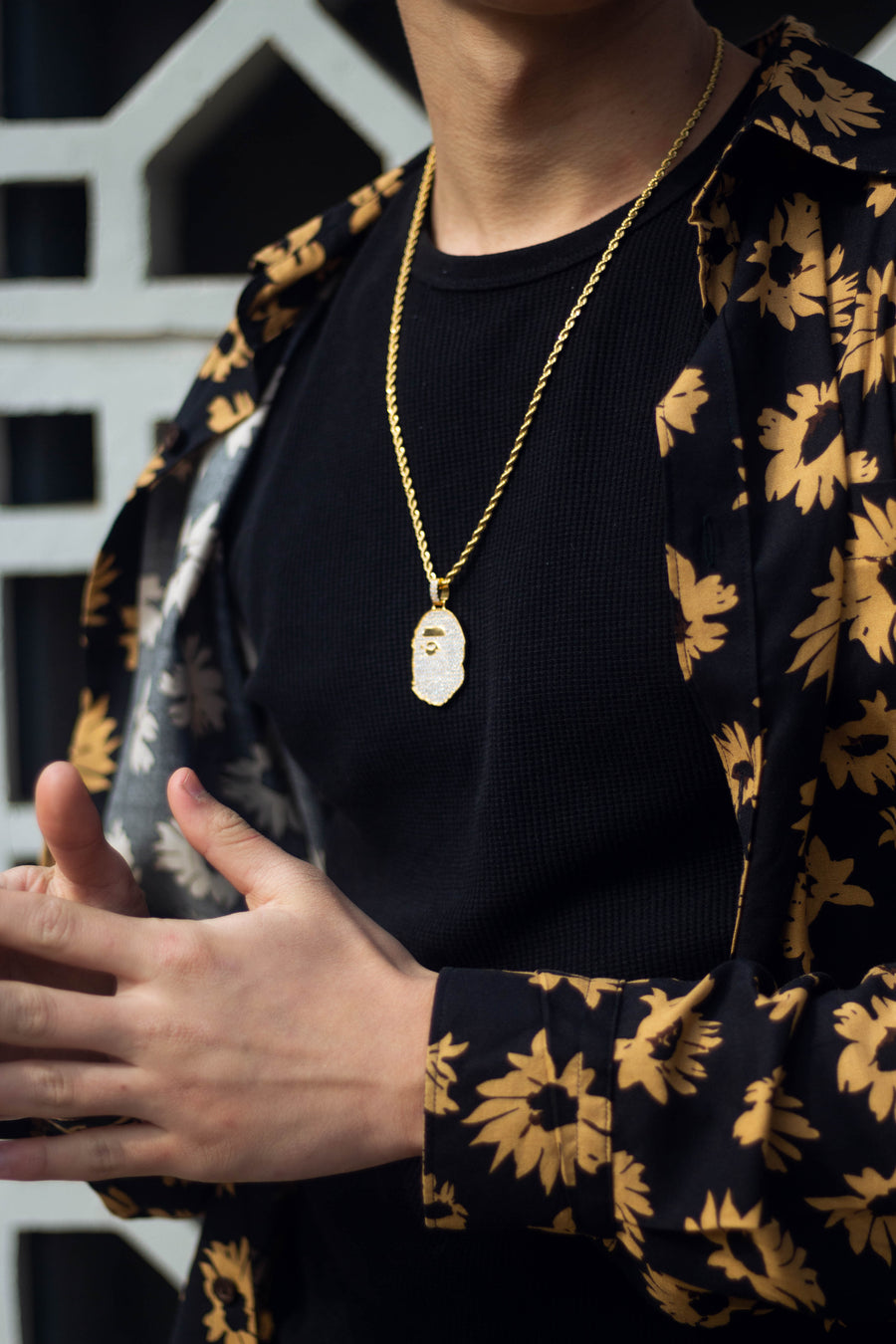 Cadena Bape Pendant Gold 18k