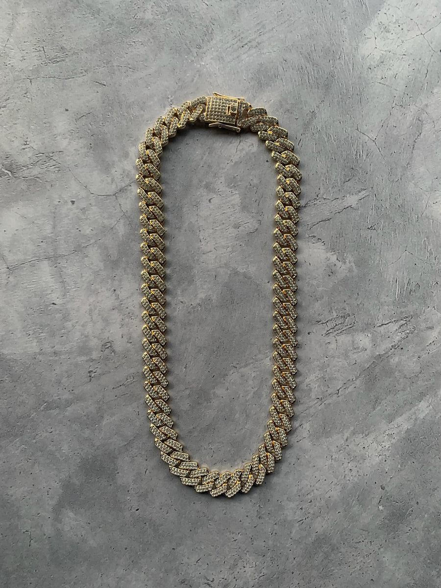 Cadena Cuban Basic Prong Gold 18k