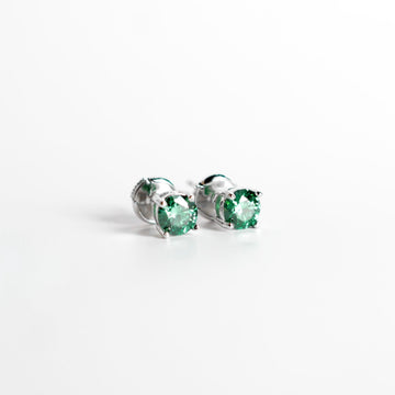 Arete Jade Verde Moissanita Plata 925