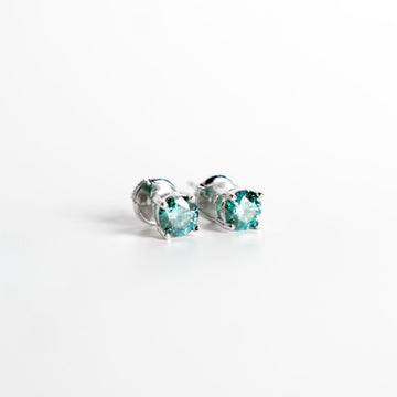 Arete Jade agua Moissanita Plata 925