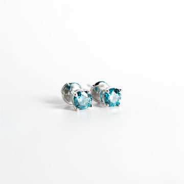 Arete Celeste Moissanita Plata 925