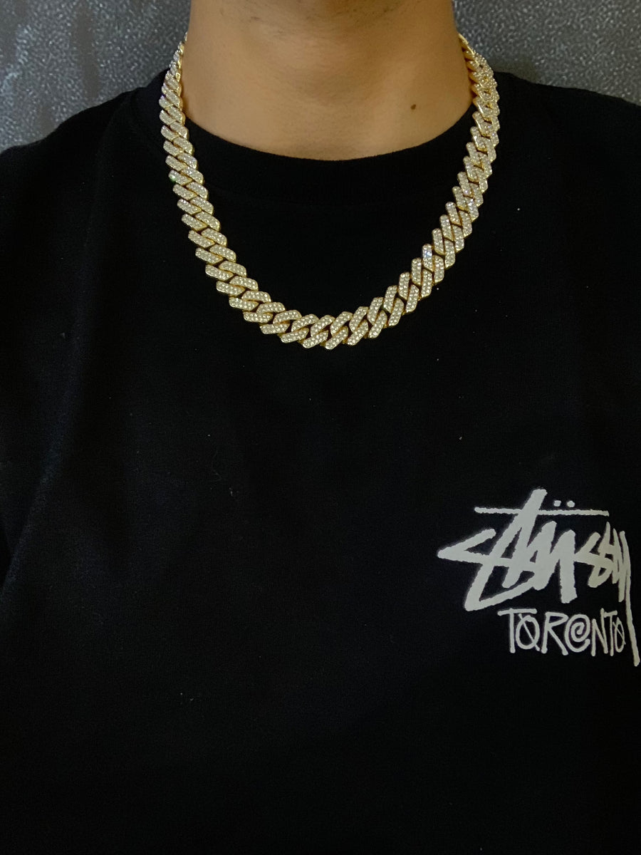Cadena Cuban Basic Prong Gold 18k
